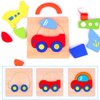 SKYFIELD Wooden Vehicle Puzzles for Toddlers 1 2 3 Years Old, Boys &Girls Educational Toys Gift with 4 Vehicle Patterns, Bright Vibrant Color Shapes, Customize Gift Box Ready(Vehicle)