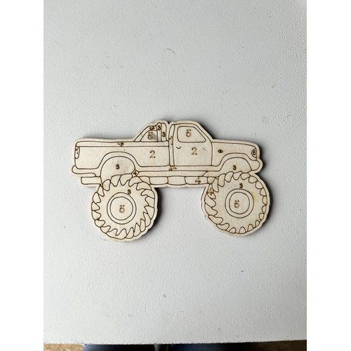 Paint by Numbers Craft Kit for Kids | 5" DIY Painting Kit Wooden Make-and-Take Craft | Parties, Home Activities, & Classrooms (Truck)