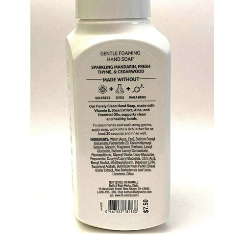 Bath and Body Works Gentle Foaming Hand Soap, 8.75 fl. oz., Kitchen Mandarin Purely Clean