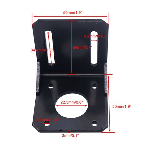 weideer 2Pcs 42mm Stepper Motor Mounting Bracket Alloy Steel L-Shape Fixed Seat for NEMA17 Stepper Motor with Screws and Nuts K-029-42