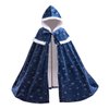 PURFEEL 2024 Girls Fleece Warm Hooded Cape Kids Princess Cape for Elsa 7-10Years