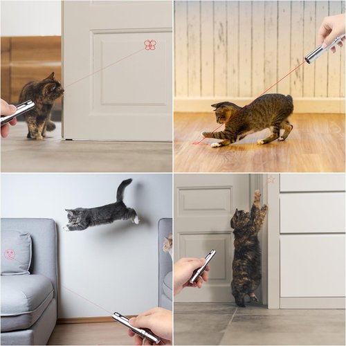 TBTeek Cat Toys for Indoor Cats, 3 Light Modes Cat Toy with 5 Adjustable Patterns,USB Rechargeable Interactive Kitten Pet Dog Toy,Portable Interactive Cat Toy Long Range Fun Chase Play Exercise