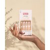 KISS Salon Acrylic French Manicure Set, ‘Leilani’, Medium Length, Nude Square Press-On Nails, Includes Pink Gel Nail Glue 0.07 Oz, Mini Nail File, Manicure Stick, and 28 Fake Nails, 31 Piece Set