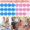 Winrayk Baby Gender Reveal Party Favors Supplies Boy or Girl Gender Reveal Ideas Badge Pin Button Pin Silicone Bracelet Photo Prop Necklace 104Pcs Baby Shower Favors Pink Blue Gender Reveal Decor Game