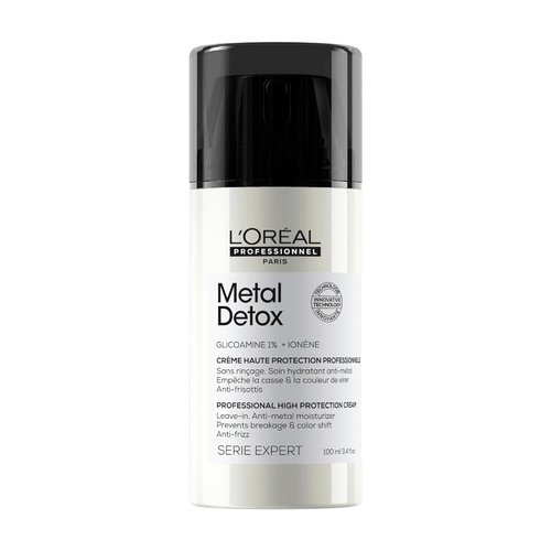 L'Oreal Professionnel Metal Detox Smoothing Cream | Hydrates, Protects Against Frizz, UV & Hard Water Metals | For All Hair Types | Lightweight Styling Leave-In Treatment