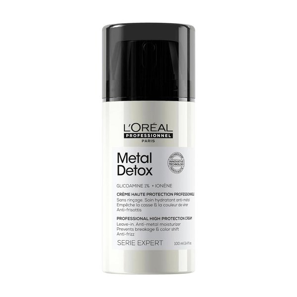 L'Oreal Professionnel Metal Detox Smoothing Cream | Hydrates, Protects Against Frizz, UV & Hard Water Metals | For All Hair Types | Lightweight Styling Leave-In Treatment