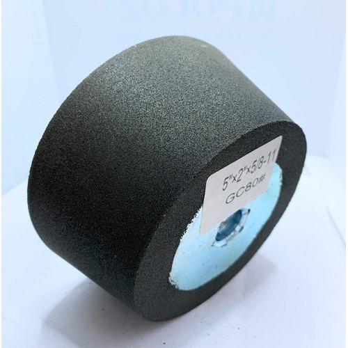 Flaring Cup Grinding Stone with Arbor Thread for Grinding Granite 5X2X5/8-11 (1 Pack) (Green SiC, 80 grit)