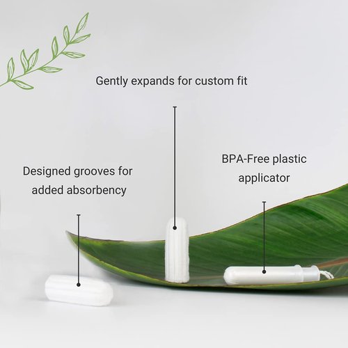 Veeda 100% Natural Cotton Compact BPA-Free Applicator Tampons Chlorine, Toxin and Pesticide Free, Regular, 16 Count (Pack of 3)