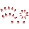 Hkanlre Pink Butterfly Press on Nails Cute Coffin Medium Fake Nails Tips Full Cover Gradient False Nails for Women and Girls 24PCS