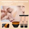 Foundation Liquid Full Coverage Matte Oil Control Concealer with Face Primer & Makeup Brush & Makeup Sponges