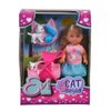 Simba 105733348 Evi Love Cat Buggy with Two Cats in Cat Buggy Removable Bag Accessories Dressing Doll 12 cm for Children from 3 Years