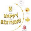 Gold Happy Birthday Balloons Banner 16 Inch Mylar Foil Letters, Inflatable Party Decor and Birthday Decorations for Women, Men, Boys & Girls Kids and Adults, Reusable, Party Supplies