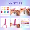 FREEBLOSS 8 Set Braided Rainbow Ribbon Hair Barrettes DIY Hair Clips Kit Retro Ribbon Barrettes Making Kit Ribbon Hair Accessories for Girls, Instructions Included
