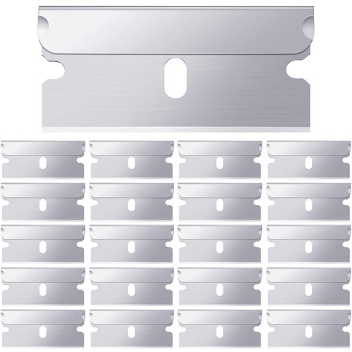 Honoson 20 Pcs Single Edge Cutter Blade Industrial Razor Blades for Scraper, Safety Straight Edge Razors, Box Carton Cutter Replacement Blades, Glass and Paint Scraper Razor Blades