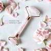 Ginger Chi Jade Roller - Rose Quartz Anti-Aging Roller - Skin Care Face Sculpting Tool to Reduce Wrinkle & Dark Circle - Use It As Cheek Roller & Eye Roller - Also As Jawline Shaper & Neck Roller