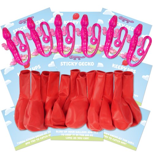 Cbloxtor 36 Pcs Party Favors, Sticky Gecko, Keep Uping Balloon Party Favors for Blue Paw Dog Birthday Party Favors Decorations for Girls, Family Party Games