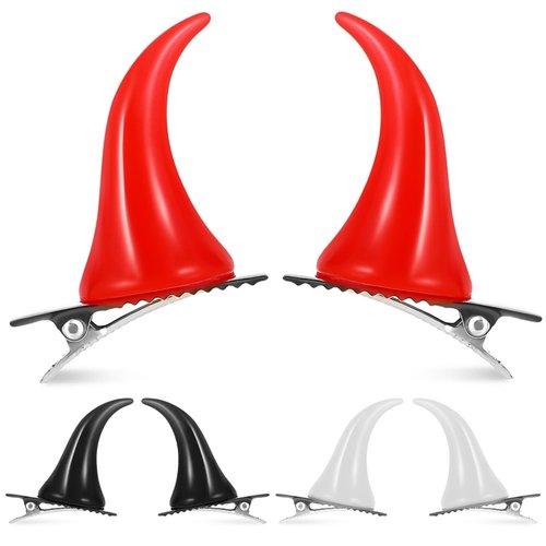 Ipetboom Halloween Devil Horn Hairpin: 6pcs Demon Horn Hair Clip Decorative Alligator Hair Clips Halloween Hair Accessories - Halloween Cosplay Costume Party Accessories