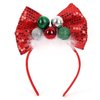 Totelux Christmas Bells Headband Sequins Bow Hair Band Red Green Hair Accessories for Women Girls Cosplay Christmas Headdress Decoration Party Supplies Gift