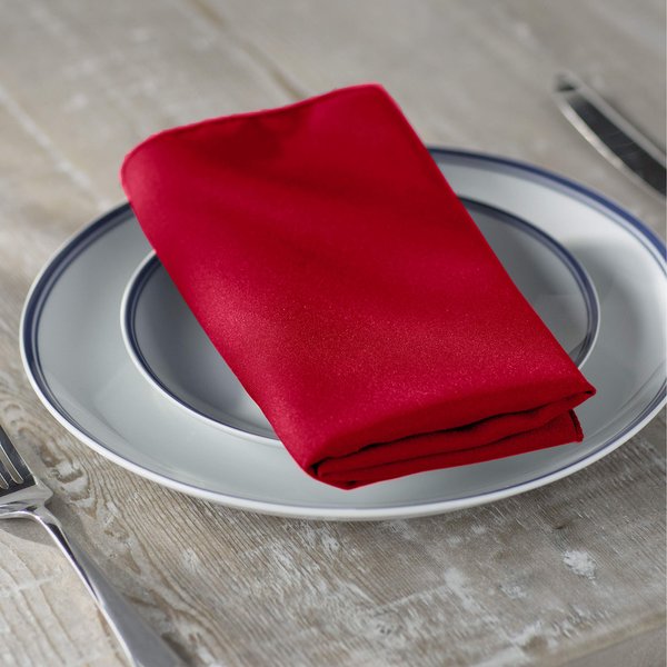 LA Linen 10-Pack Poly Poplin Napkin, Soft Cloth Napkins, Washable Reusable Napkins, Stain and Wrinkle Resistance Table Napkins for Dinner, Wedding, Parties, 17 by 17-Inch, Red