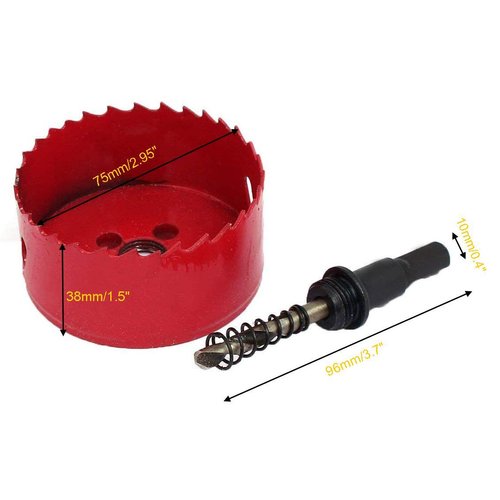 Luomorgo 75mm/3 inch Hole Saw, 1 1/4 inch Cutting Depth HSS Bi-Metal Hole Cutter for Wood Cornhole Boards Plastic Drywall & Metal Sheet