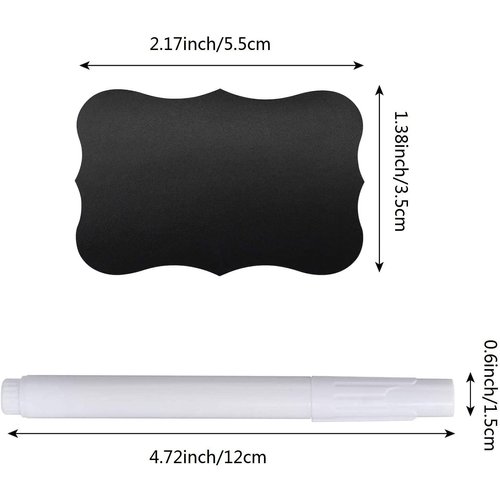 Wavy Shape Chalkboard Labels,Erasable Reusable Blackboard Stickers with 1 Liquid Chalk Pen,150 Pieces,for Jars, Spice, Craft, Home, Kitchen, Parties Decoration, Craft Rooms, Weddings