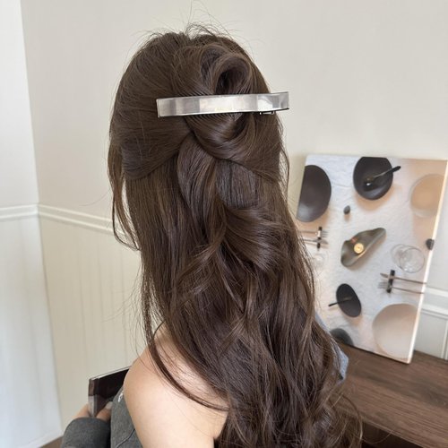 TUCEWP Silver Metal Alligator Hair Clips Simple Barrettes Hairpins for Long Thin Thick Hair Strong Hold Duck Bill Clips with Teeth Non Slip Ponytail Holder Minimalist Hair Accessories for Women Girls