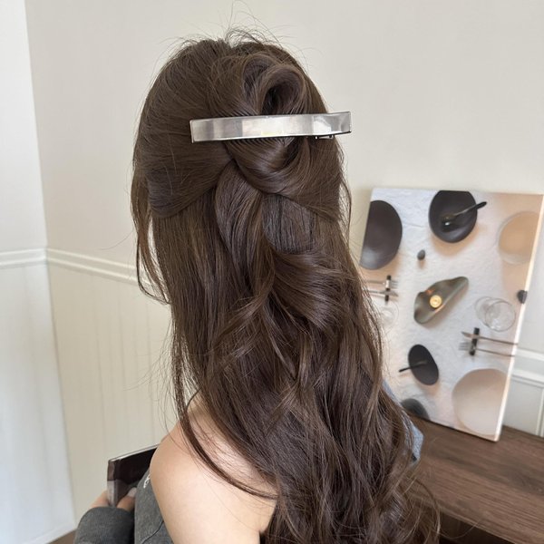 TUCEWP Silver Metal Alligator Hair Clips Simple Barrettes Hairpins for Long Thin Thick Hair Strong Hold Duck Bill Clips with Teeth Non Slip Ponytail Holder Minimalist Hair Accessories for Women Girls