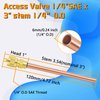 30Pcs Access Service Valve, 1/4'' SAE x 1/4'' OD x 3.54'' Stem Core Brass Copper Filling Access Valves, Air Conditioner Service Valve Charge Needle Valve