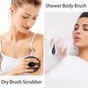 Dry Brushing Body Exfoliating Brush, Anti Slip Body Scrubber for Shower, Never Mold Shower Body Cleaning Brush for Deep Cleansing & Soften Skin, Improve Circulation, Reduce Ingrown Hairs(1 Pack-Black)