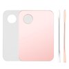 Mcduyant 4 Pcs Makeup Mixing Tray Makeup Palette with Makeup Spatula Makeup Mixing Palette Foundation Palette for Eye Shadow Lipsticks Nail Art Beauty Salon (Pink and transparent)