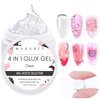 Makartt Solid Builder Nail Gel: 15ML 4 in 1 Nail Extension Gel UV Nail Glue for Acrylic Nails Rhinestones Gel 3D Nail Sculpture Gel 3D Molding Gel Hard Gel for Nails UV/LED Nail Lamp Required Clear