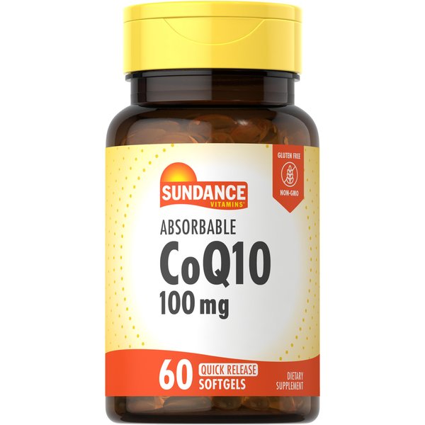 CoQ10 100mg | 60 Absorbable Softgels | with Black Pepper Extract | Non-GMO and Gluten Free Supplement | by Sundance