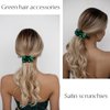 Jaciya 12 Packs Green Hair Scrunchies Satin Scrunchy Elastic Band Hair Bobbles Scrunchies Hair Ties Ponytail Holder Hair Accessories for Women Girls
