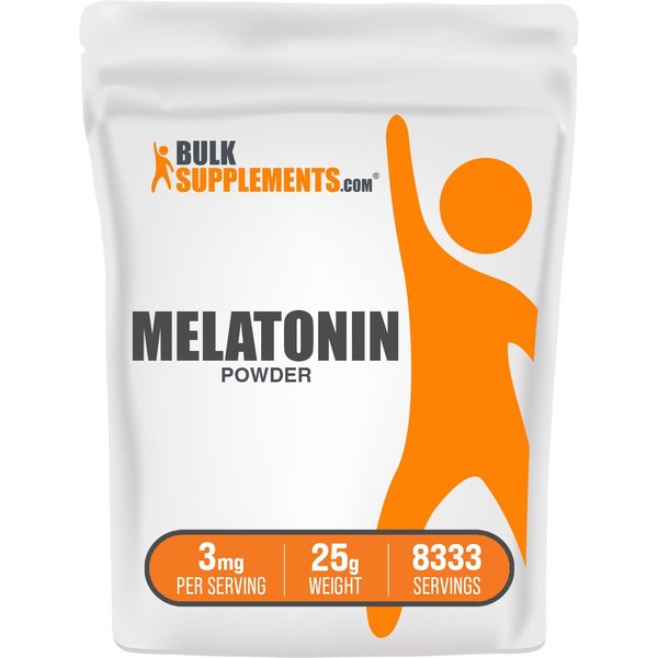 BulkSupplements.com Melatonin Powder - Sleep Supplement, Melatonin for Adults, Melatonin 3 mg - Vegan Melatonin, Pure & Gluten Free, 3mg per Serving, 25g (0.88 oz) (Pack of 1)