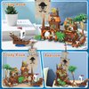 IMCUAMK 2 Styles Pirate Island Building Block Set - 833PCS Transforming Pirate Wharf & Ship, STEM Bricks Kit for Kids Ages 6-12+, Creative Toy with Treasure Chest