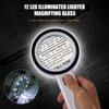 Magnifying Glass with Light, 30X Handheld Magnifying Glass, 12 LED Illuminated Lighted Magnifier for Low Vision Seniors Reading, Macular Degeneration, Soldering, Inspection, Coins, Jewelry, Exploring