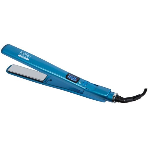 ForPro Professional Collection Expert Salon Hair Flat Iron, Advanced Nano Silver Titanium Technology, Ultra-Fast Heating with 7 Heat Settings, LCD Screen, 1"