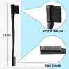 Geiserailie 3 Pcs Slick Back Hair Brush Set Bristle Hair Brush Edge Control Brush Teasing Comb for Women Black Hair(Black)