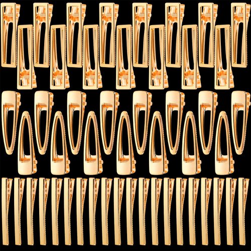 LEOBRO Gold Hair Clips, 50PCS Alligator Barrettes for Women, Girls, Crafts, DIY Hair Bows