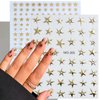 6Sheets Crystal Star Nail Stickers for Nail Art Black Gold Silver Design Stars Nail Art Sticker 3D Glitter Star Sticker Self-Adhesive Pegatinas Uñas Luxury Nail Decals for DIY Nail Tips Manicure Decor
