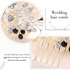Latious Silver Bride Wedding Flower Hair Comb Rhinestone Beads Hair Sied Combs Leaf Hair Pieces Wedding Hair Accessories for Women and Girls