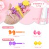 Janinka 72 Pieces Self Hinge Hair Barrettes: Plastic 80s 90s Cartoon Hairpins, Colorful Cute Barrettes for Toddlers (Multicolor)