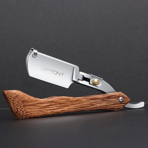 manual razors redwood handle shaver men's shaving razor professional barber Hair cut razor change blade type shaving knife Professional Straight Edge Razor with 20 both Edge Blades stainless blades