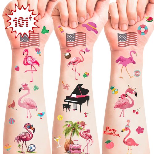 101+ Flamingo Temporary Tattoos – Printable, Waterproof Fake Tattoos for Kids, Girls, Boys, Teens & Adults – Ideal for Birthday Parties, Decorations