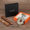 Scotte Cigar Cutter Stainless Steel Guillotine Sharp Blade V-Cut Cigar Cutter Clippers Built in Cigar Punch (Gold)
