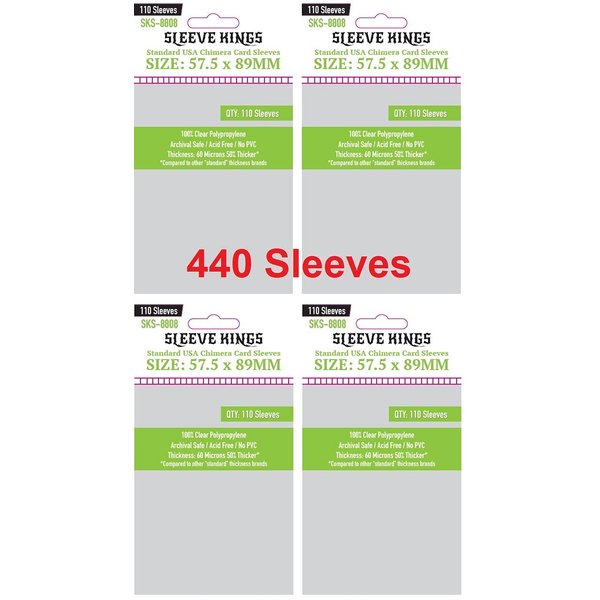 Sleeve Kings Standard USA Chimera Card Sleeves 57.5 X 89 mm (4x110 Pack, 440 Sleeves)
