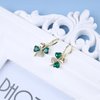 Sttiafay Boho Emerald Crystal Drop Earrings Green Rhinestone Flower Earrings Vintage Emerald Petal Earrings Green Cz Flower Earrings Jewelry for Women
