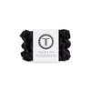 Teleties Silk Scrunchie, 100% Natural Silk Hair Scrunchie, Soft & Gentle on Hair, Prevents Breakage & Damage, Safe for Sleep, Ideal for Thin-Medium Hair, Jet Black - Small, 3 Count