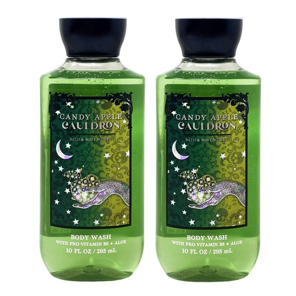 Generic Bath and Body Work Holiday Edition Candy Apple Cauldron 2 Piece Body Wash Value Pack - 10 fl oz / 295 mL each, Green