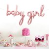 PartyForever Baby Girl Balloon Rose Gold Letters for Baby Shower Decorations, Girl Gender Reveal Foil Balloons Letters Banner